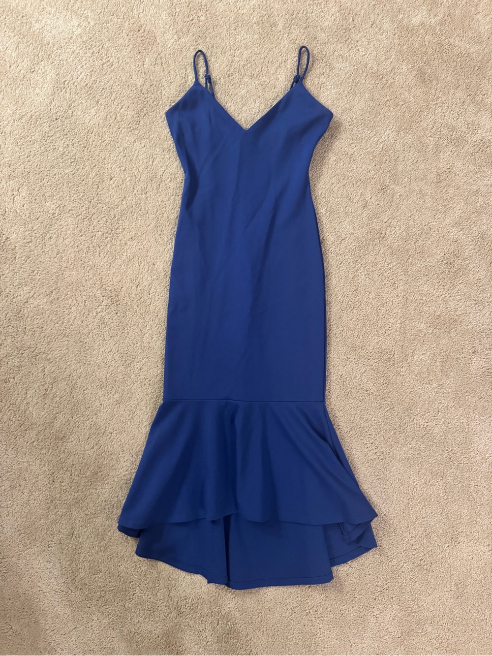 Lovers + Friends Cobalt Blue Spaghetti Strap Mermaid Midi Dress